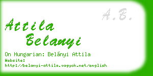 attila belanyi business card